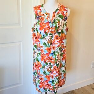 🍃 D & CO. Beach coverup dress floral 1X